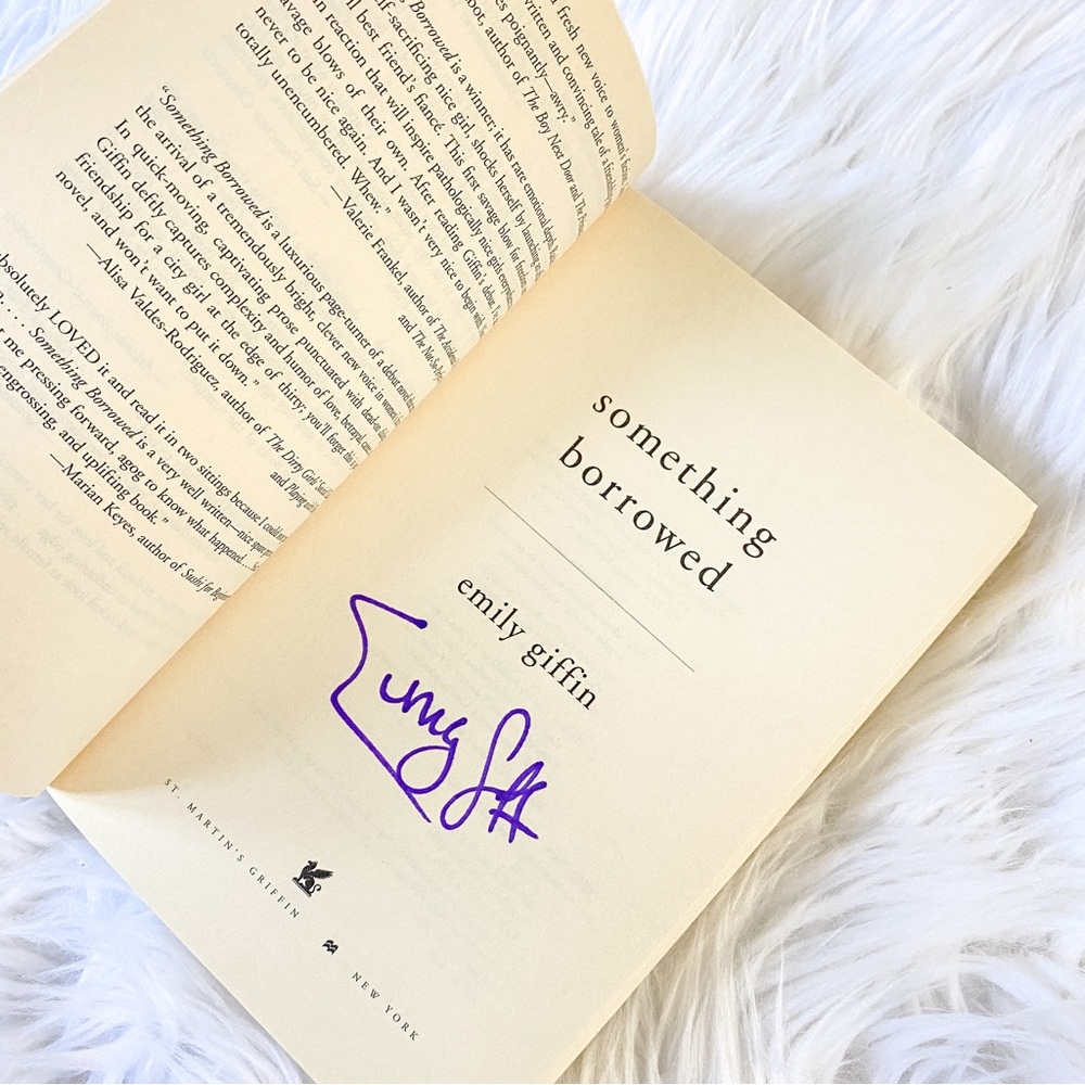 SIGNED Something Borrowed Novel by Emily Giffin